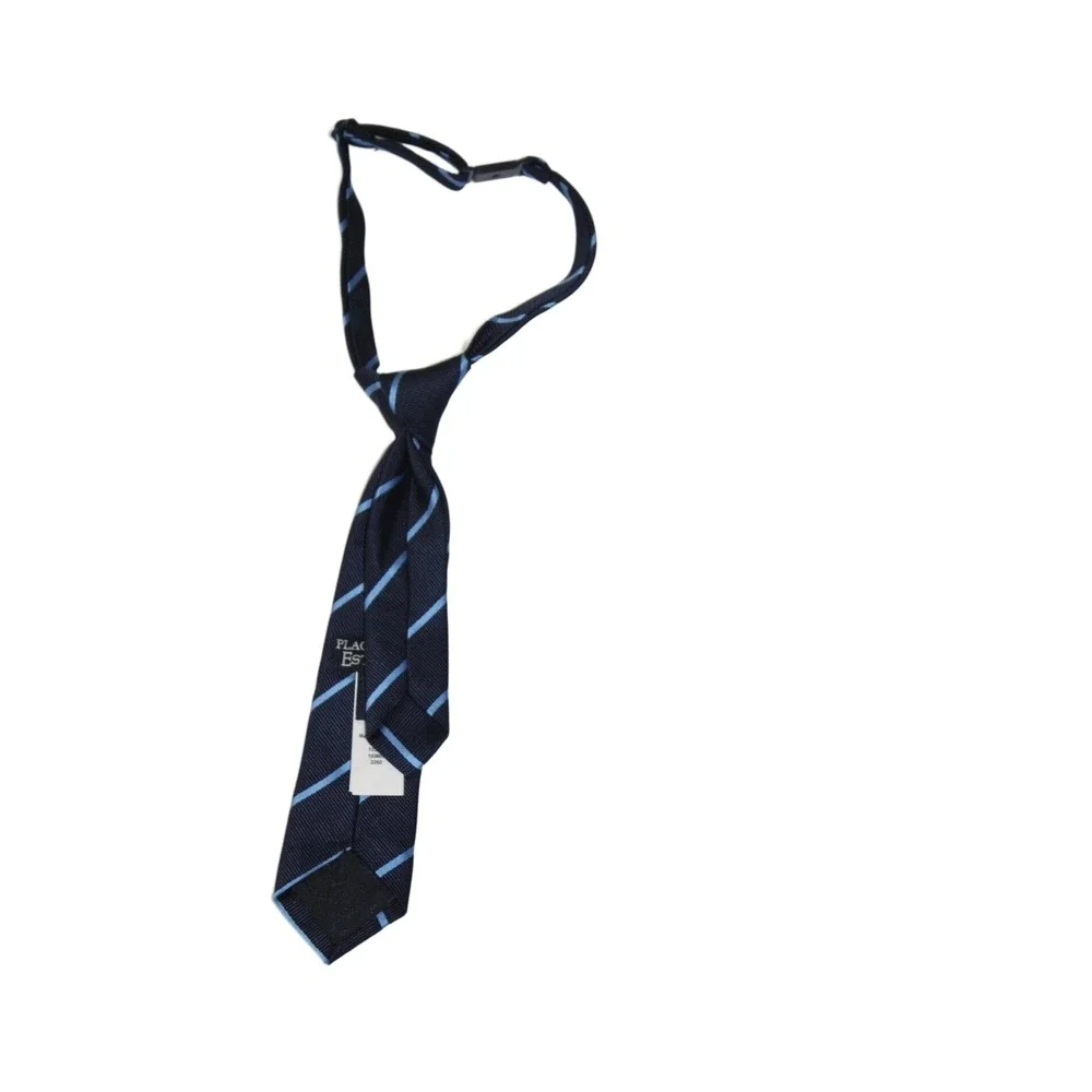 The Childrens Place Baby Boys Navy Blue Light Blue Striped Clip-On Tie 6 to 18